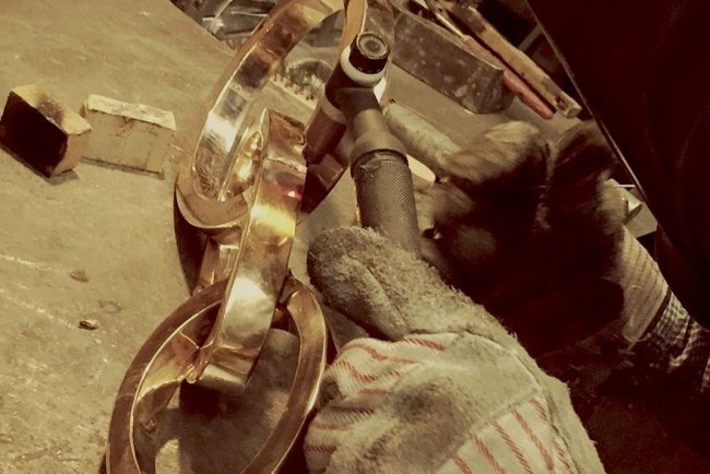 Artistic Side Table in Solid Brass