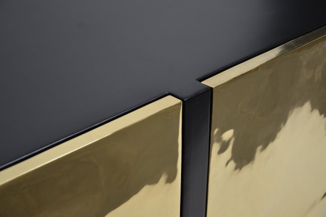 The Sleek Ebonized Mahogany Sideboard with Artistic Brass Doors